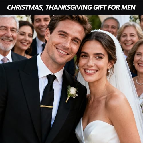 image for TONOS Tie Clips for Men, 6 PACK Tie Clip Set with Elegant Gift Box - S