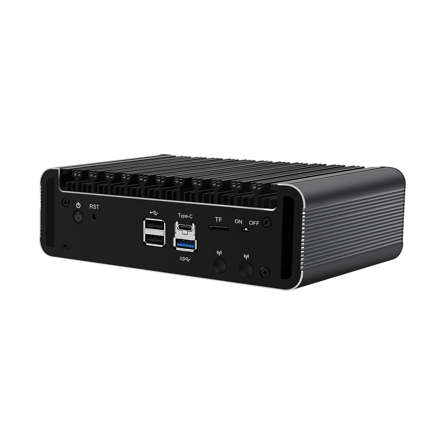 Micro Firewall Appliance, Mini PC, PFSense, Mikrotik, OPNsense, VPN, Router PC, J6413, RJ26, AES-NI, 4 x 2.5GbE I226-V LAN, HDMI, DP, Type-C, TF Slot, 8G RAM, 64G SSD