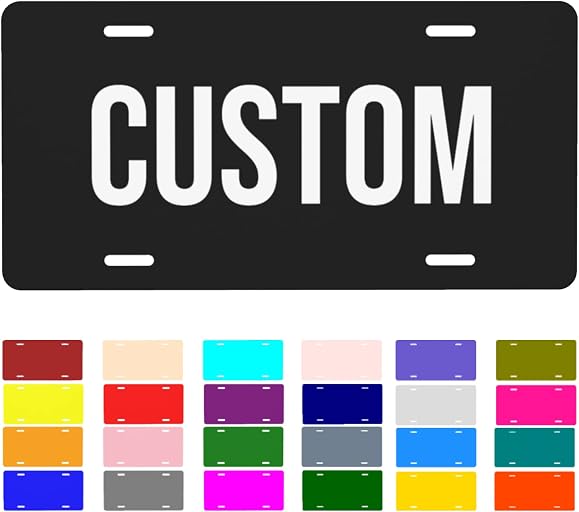 Custom License Plate Personalized Design Aluminum Front Car Tags Decor Vanity Tag 6x12 Inch Your Own Plates with Photo Text Logo, White-52