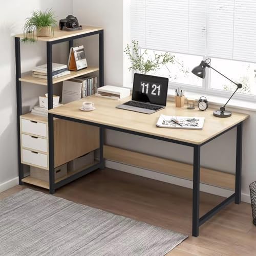 Foluban Escritorio Negro Moderno Escritorio De Computadora Negro