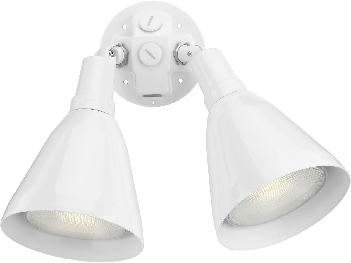 Progress Lighting 2-Light Adjustable Swivel Flood Light, Outdoor, P5203-30, White