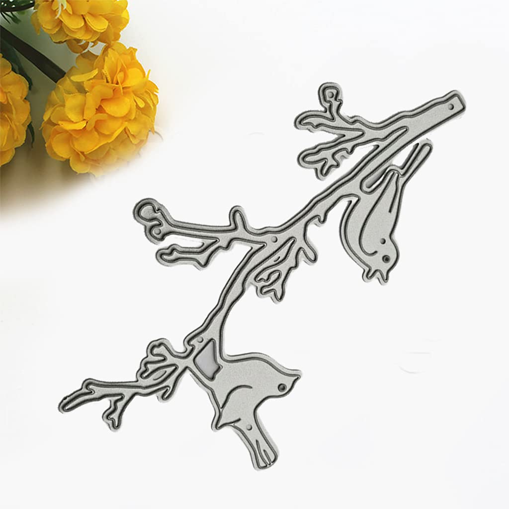 Fustella Metallica Uccellini Su Ramo - Per Scrapbooking, Biglietti E