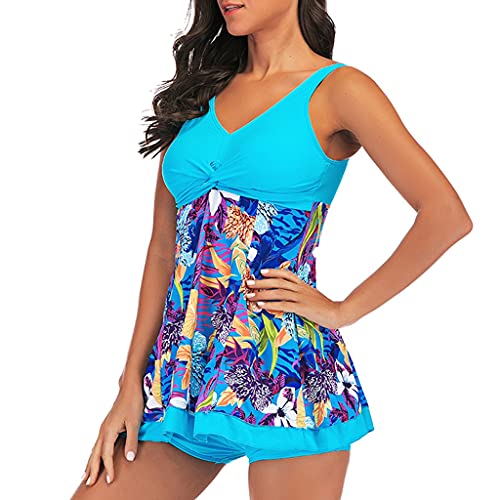 Maillot de bain imprimé vintage avec jupe de plage intégrée