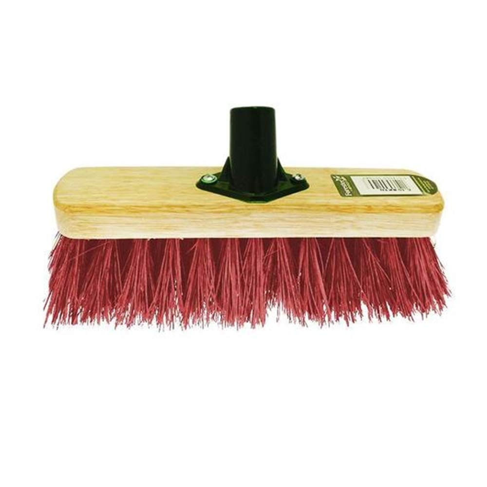 Heavy Duty Red PVC Bristle Brush Head Outdoor Sweeping Scrub Brush Stiff Broom Head - 12" Red PVC Bristle Brush Head