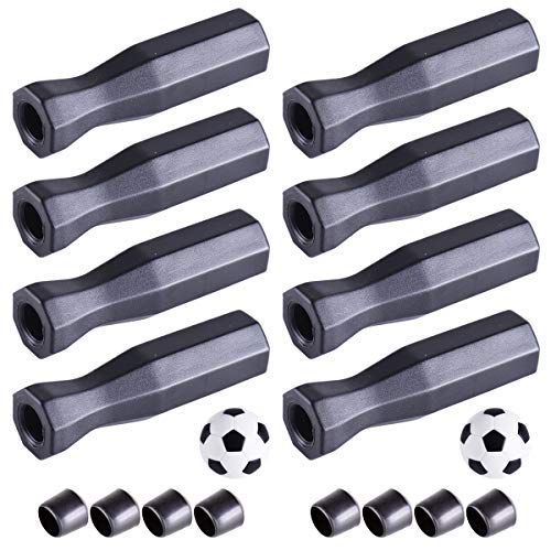 Handle Grips Set for Foosball Part Replacements 8 Handles & 8 Foosball End Caps & 2 Foosballs