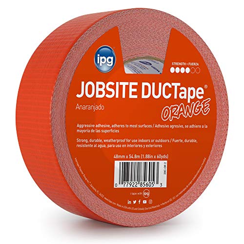 Image of IPG JobSite DUCTape, Colored Duct Tape, 1.88 inch x 60 yd, Orange (Single Roll)