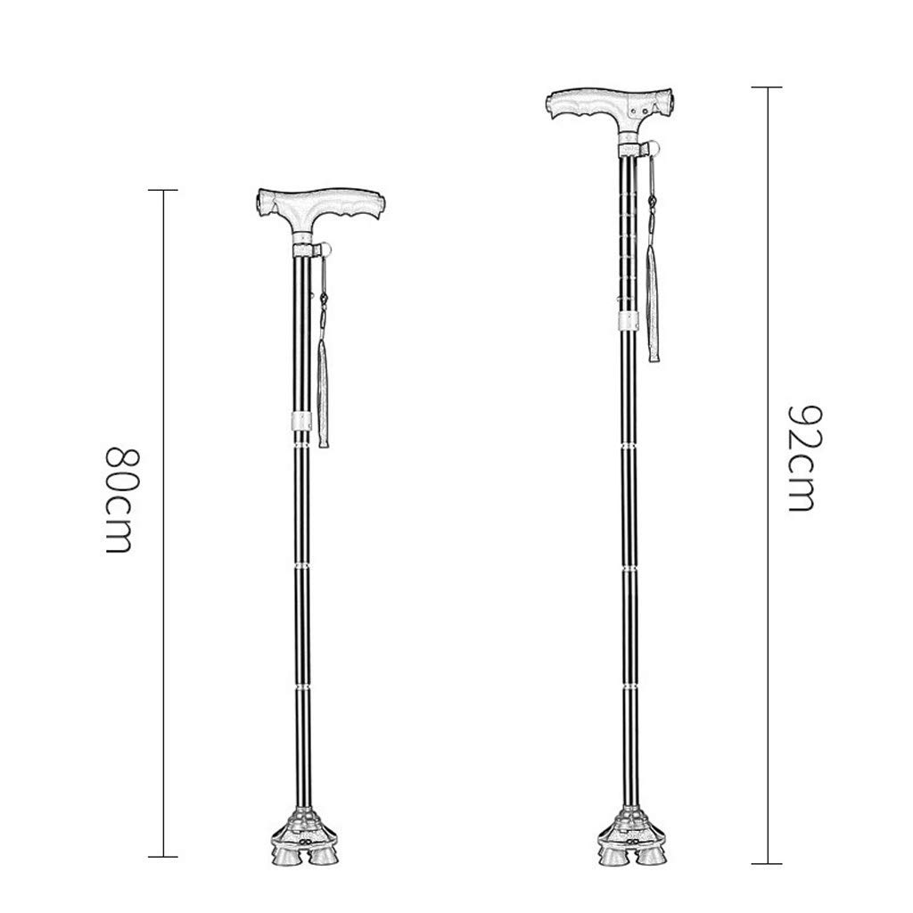 Bastón Plegable con luz LED, muleta de Viaje para aleación de Aluminio Ajustable, Ayuda para Caminar Flexible y Duradera, Fuerte, Ligero y Antideslizante Interesting