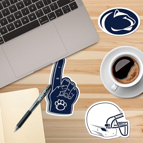 Image of Penn State University 10ct Vinyl Sticker Pack - Large Waterproof Nittany Lions, Paw Print, Helmet & Mascot Decals for Laptops, Water Bottles, Tablets, Scrapbooks, Vehicles & More