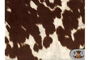 Suede Upholstery Fabric in Cowhide Print (Deep Copper Cream) 54" Wide