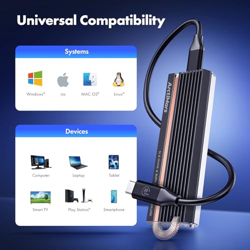 Caja externa M.2 NVMe SSD con enfriamiento y USB 20Gbps miniatura 6