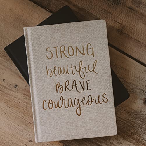 Sweet Water Decor Cute Motivational Lined Composition Notebook For Women, 100 Ruled Pages For Writing, Diary With Fabric Inspirational Cover (Strong Beautiful Brave Courageous) #TOP1