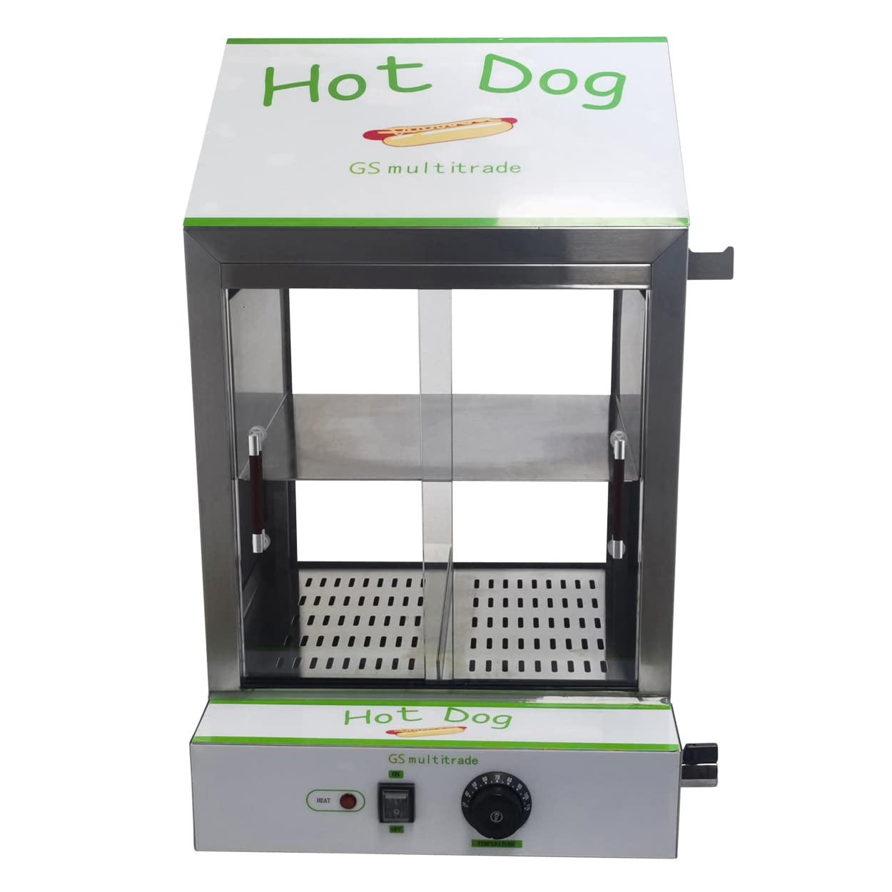 Hotdog Steamer Warmhaltegerät für ca. 200 Würstchen und 50 Brötchen mit Ablassventil 2000 Watt