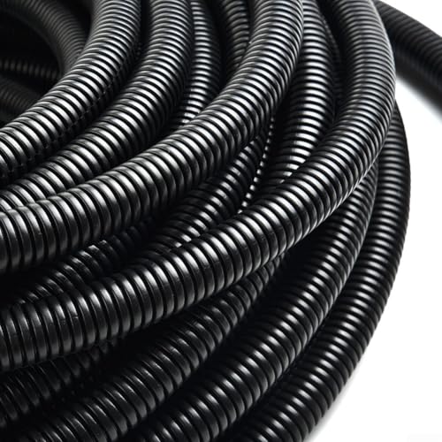 Lot de 12 tubes de conduits en fil fendu de 29,9 m pour protection des câbles contre l'abrasion et les produits chimiques dans la marine, la maison et l'automobile