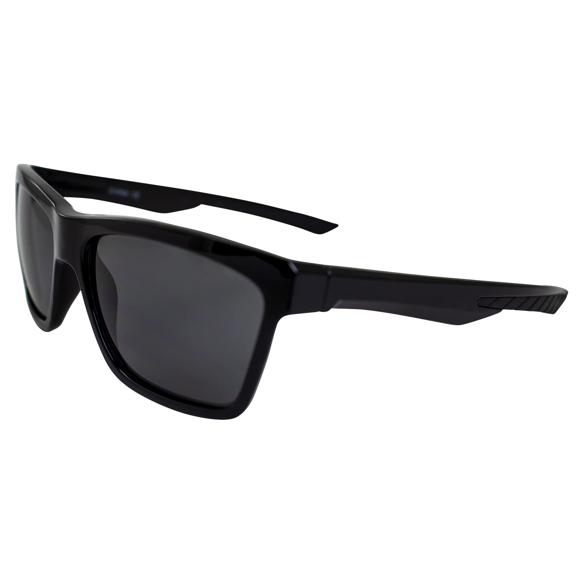 AlterImage Blaze Sports Retro Sunglasses for Men or Women Black Frame w/Coinjected Rubber Tips & Smoke Lenses