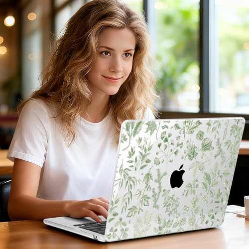 Yebiseven for MacBook Air 13(13.6) inch Case 2026 2025-2022 M5 M4 M3 M2 A3449 A3240 A3113 A2681 Shockproof & Scratch-Resistant Hard Shell + Keyboard Cover + Trackpad Protector + Type C, Leafy by Yebiseven - Used condition - Image 2