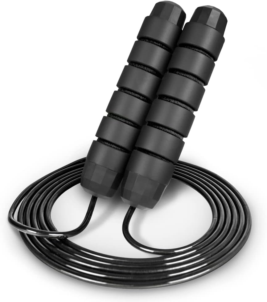 Speed Jump Rope up to 8 Foot Adjustable Length for Men and Women, Foam Handles, Ultra Light Rope for Strength Training, Boxing, Jumping Exercises and Cardio Workout