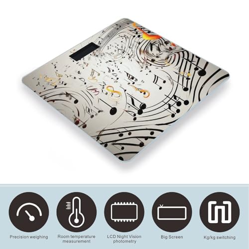 Báscula Digital de Baño con Diseño Notes Music, 180 kg miniatura 3