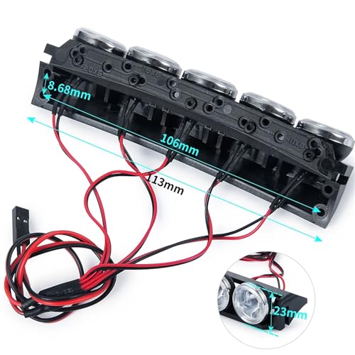 Luces Vehículo RC para TRX-4 Bronco Barra de Techo 1/10 4