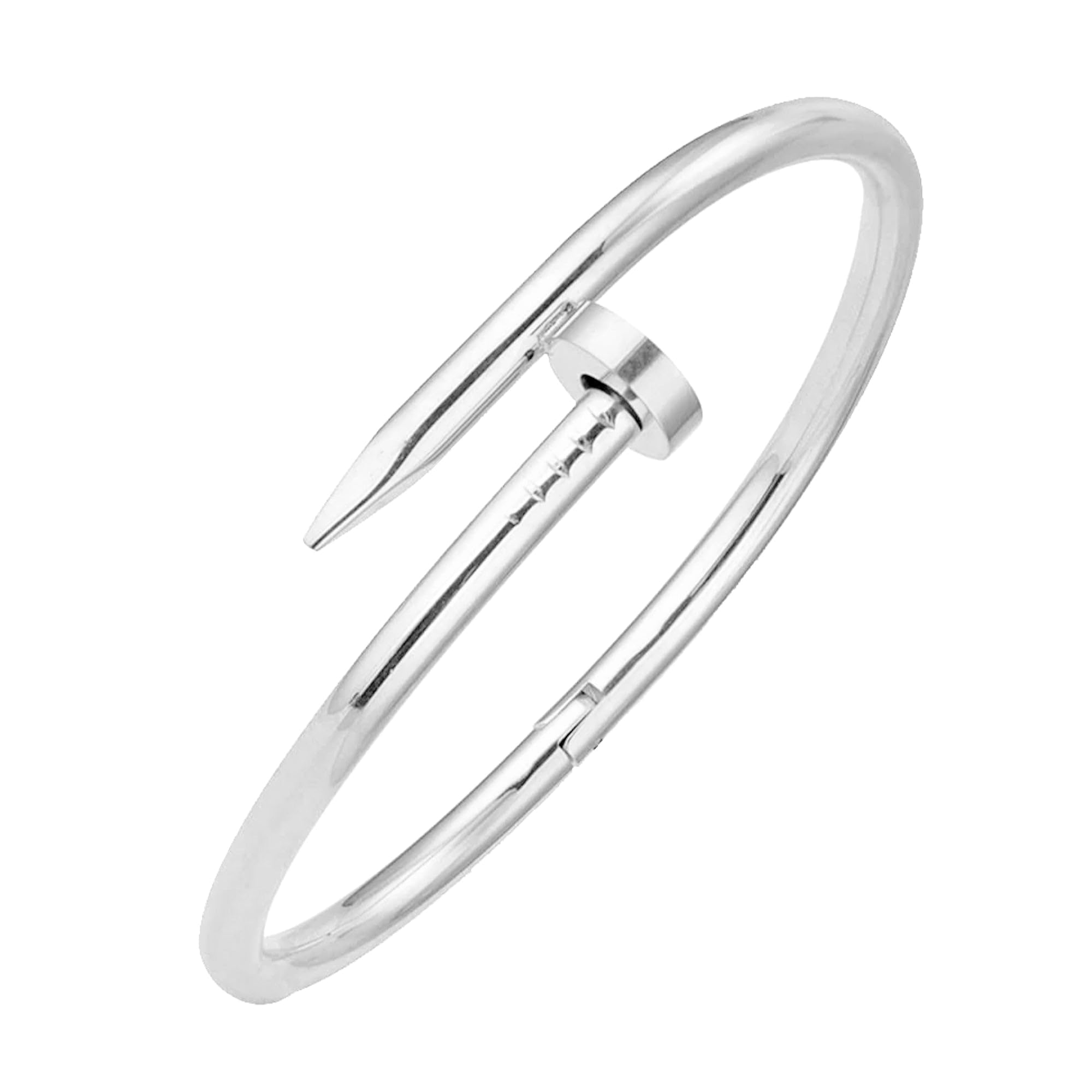 Atasi International Silver Plated Cuff Nail Bracelet for Girls and Women - Perfect for Office/Work, Parties, Dinners, and Festive Occasions (SBR93) (B0D8FYH16L) Amazon Price History, Amazon Price Tracker