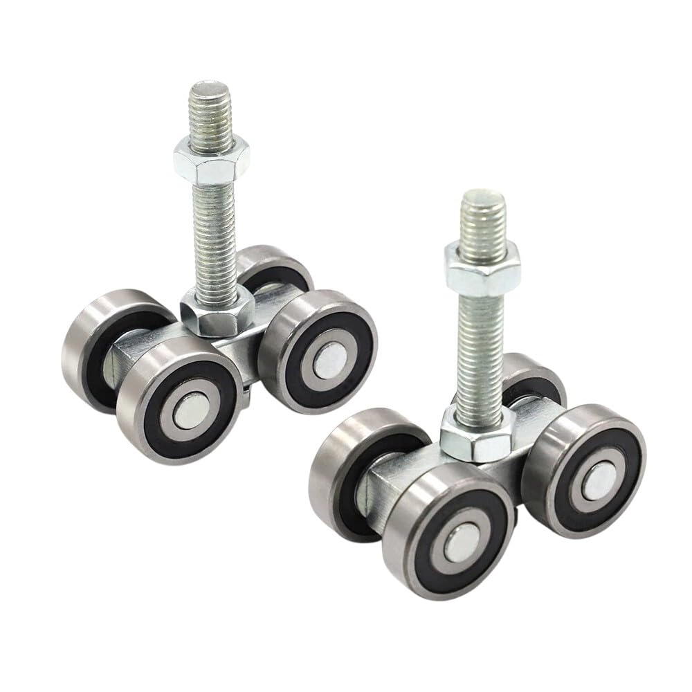 Heavy Duty Sliding Gate Roller Set | Adjustable 4 Wheel Guide Roller Assembly for Industrial & Home Gates (2)