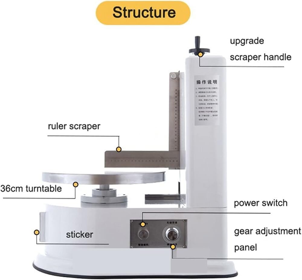Máquina para glaseado de Pasteles, aplicador eléctrico Giratorio Ajustable para glaseado de Crema, esparcidor automático de Crema de Mantequilla, Pan Redondo y Pastel, máquina para glaseado.
