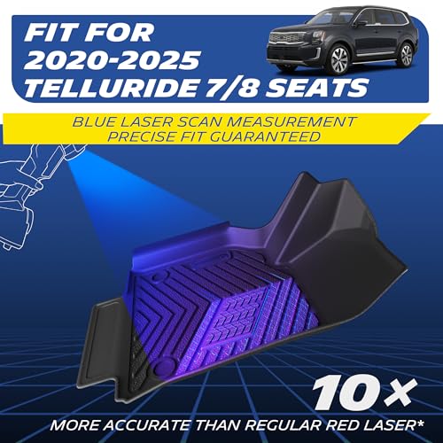 Image of Michelin Vehicle Mats for 2020-2025 Kia Telluride (3 Piece) | All-Weather TPE Custom Fit Liner, Premier