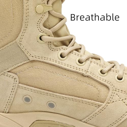 Men's 8'' Military Tactical Boot Lightweight Combat Work Boots3