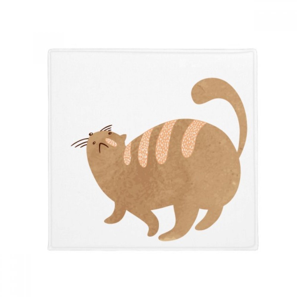Tapis chat marron aquarelle cadeau original 80cm pour les passionnés d'animaux et de déco