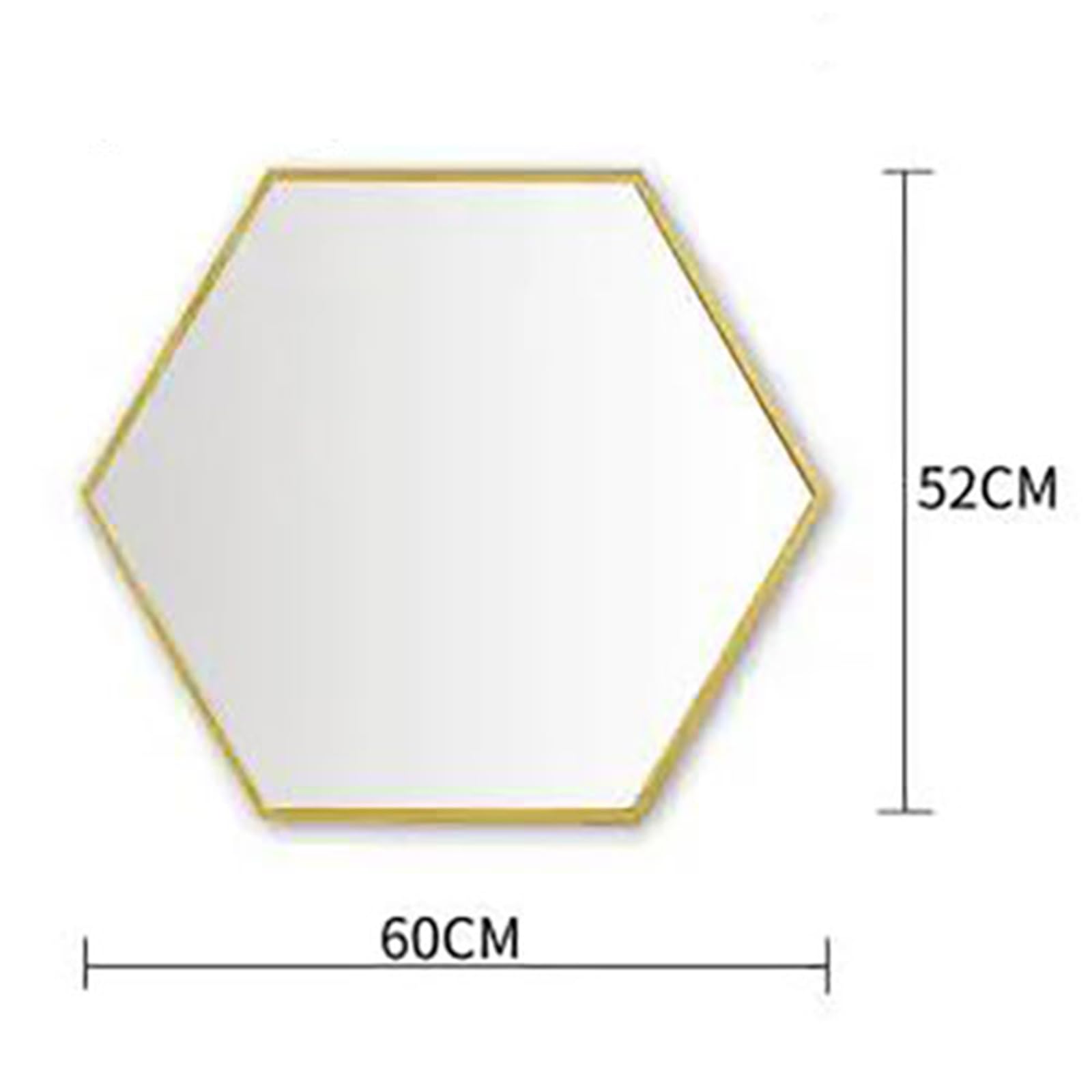 Specchio da bagno esagonale in metallo spazzolato, specchio ovale da parete per trucco, elegante specchio decorativo per camera da letto e bagno (52 x 60 cm) – arredamento moderno per la casa