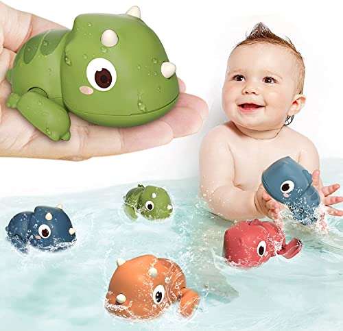 Image of LAYPUNY Baby Bath Toys 6 Pack Dinosaur Floating Wind- Up Swimming Toys Pool Game Kid Bathtub Gift for Toddlers1-3 4 5 (6 Sets)