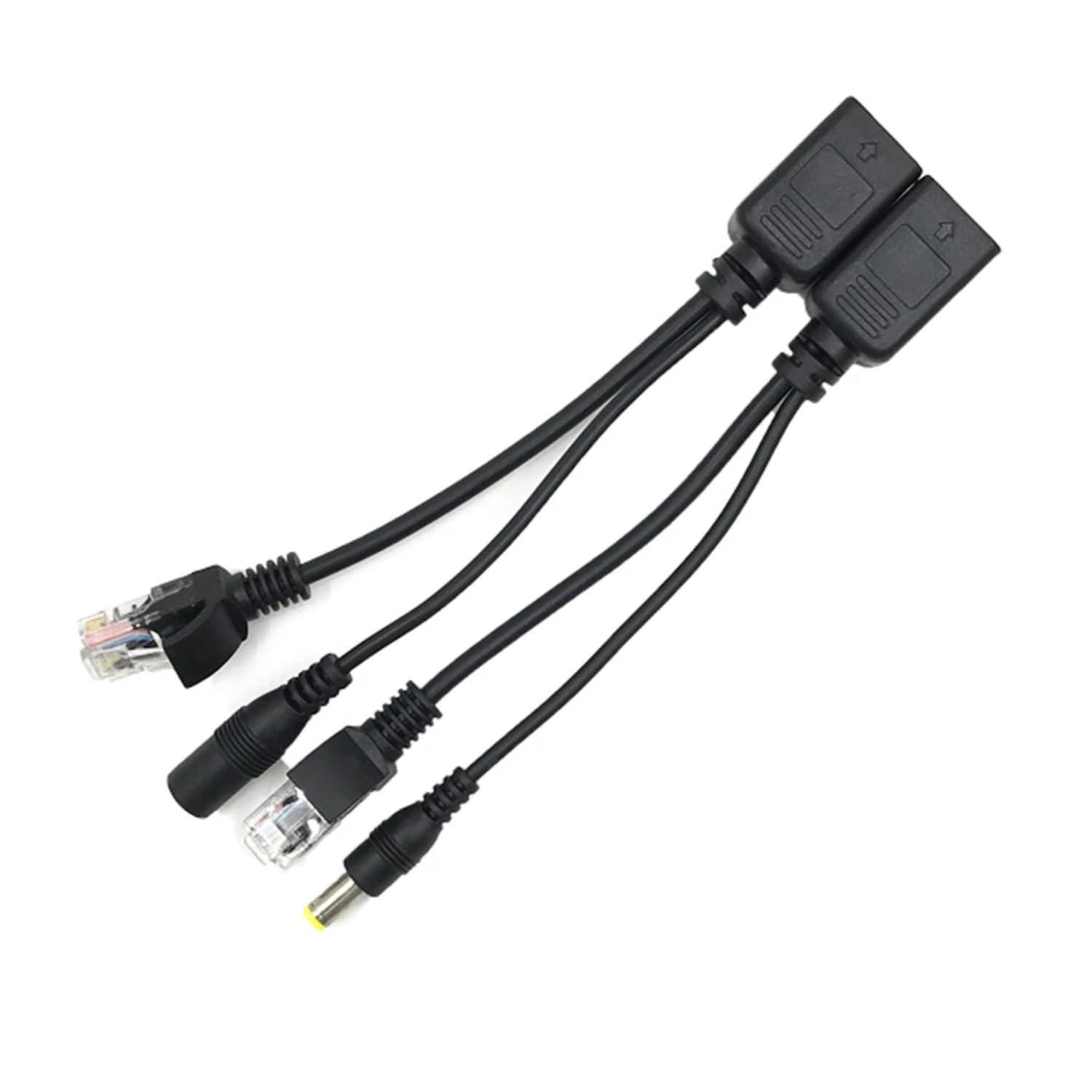 SOLDOUT POE Cable Passive Power Over Ethernet Adapter Cable POE Splitter RJ45 Injector Power Supply Module 12-48V Compatible with IP CCTV Camera (Black)