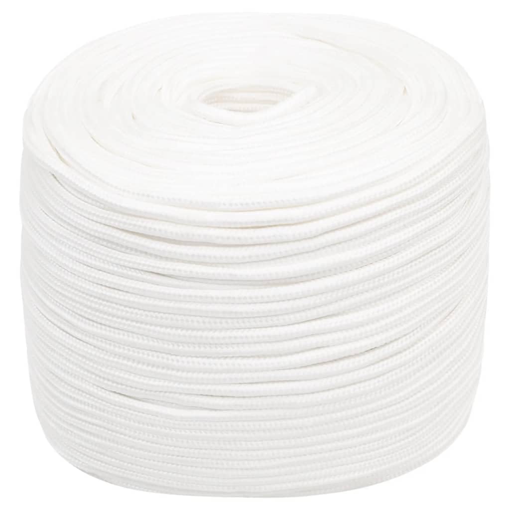 vidaXL Polypropylene Boat Rope- White, 8mm Thick 250m Length Ideal for Boating, Sailing, and Camping, Safe and User-friendly — image 1