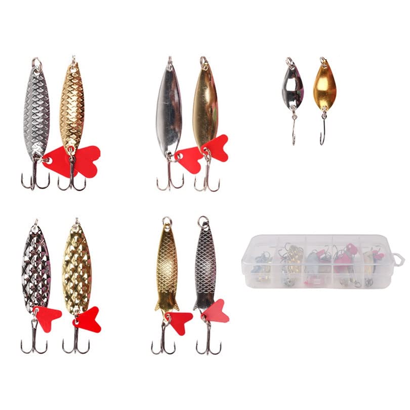 OriGlam 10pcs Metal Fishing Lures Metal Spoon Spinner Baits Hard Baits - Image 3