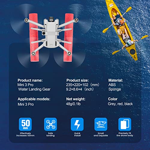 STARTRC Mini 3 Pro Landing Gear, Kit d'entraînement pour train d'atterrissage aquatique Support flottant pour accessoires DJI Mini 3 Pro