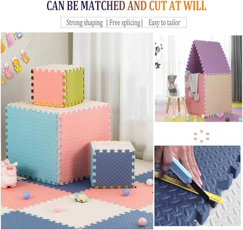 Image of Puzzle Flooring || Kids Interlocking Play mat || Baby Play Mat || Play mats for Kids || 12 MM Thick (6 Tiles - 24 Square Feet, Green White)