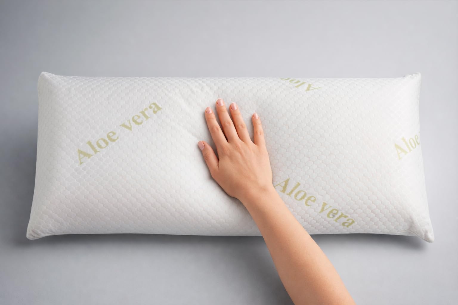Almohada Viscoelástica 150 cm - Funda de Aloe Vera extraíble - Soporte Cervical - Gran Adaptabilidad - 100% Transpirable - Alta Durabilidad