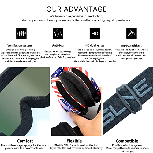 Sposune Motorcycle Atv Goggles With Dual Lens Soft Foam, Anti-Fog Ski Goggle For Men Women Dirt Bike Off Road Motocross #TOP4