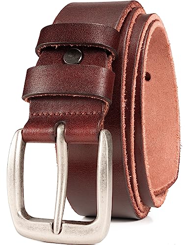 Image of WOLFANT Full Grain Leather Belt for Men,1.5 inch Italian Real Solid Leather | All-Day Comfy Durable Leather Belt for Casual, Work and Daily Wear