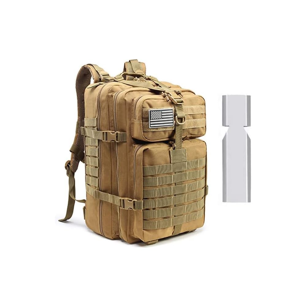 50L Mochila Tácticas Militar Plegable Impermeable Mochila Supervivencia, Montañismo, Senderismo, Trekking, Acampada, Aventura o Viajes,Caqui