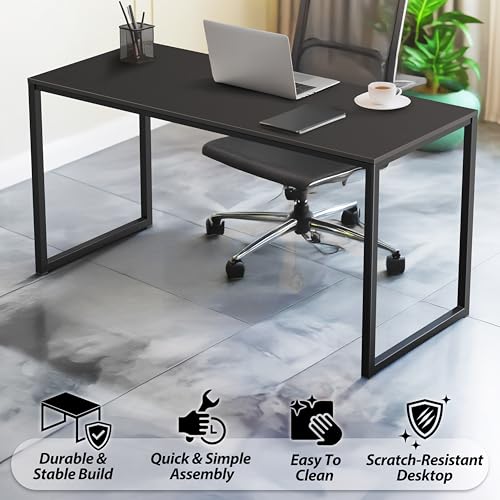 Image of SHW Mission 48-Inch Home Office Computer Desk, Black