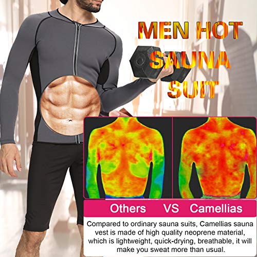 Nonecho Men Neoprene Sauna Suit Workout Running Jacket Sweat Waist Trainer Body Shaper Cycling Jersey Zipper #TOP4