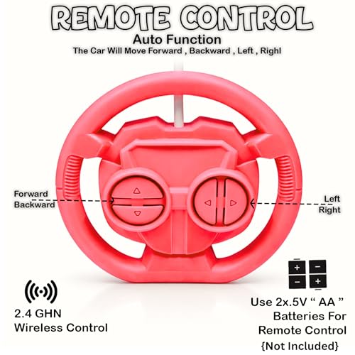 Image of SMART BOY Rechargeable 360 Stunt Remote Control Car for Kids with LED Lights, USB Charging, Anti-Skid Rubber Tires, 4WD RC Toy Car Indoor Outdoor Toy Gift for Boys Girls Age 3 4 5 6 7+ Years 9802RED