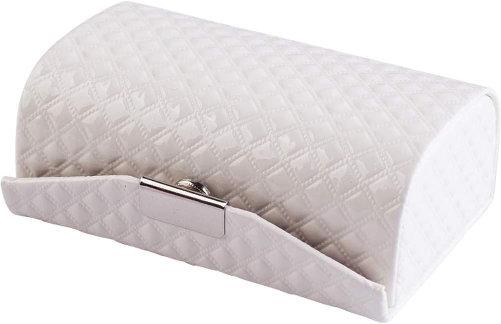 WINGOFFLY Leather Lipstick Case Holder with Mirror Bag Organizer for Purse Cosmetic Storages for Mothers Day Gifts(White 2, Snap Closure)