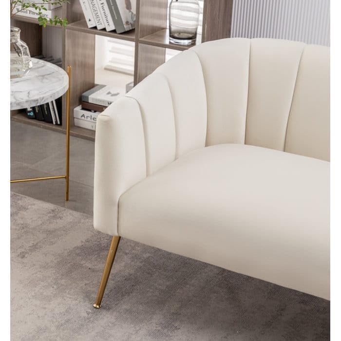 Image of 2-Seater,Loveseat Sofa Couch for Home and Living Room Bedroom & Office and Hallway Sofa (Beige)