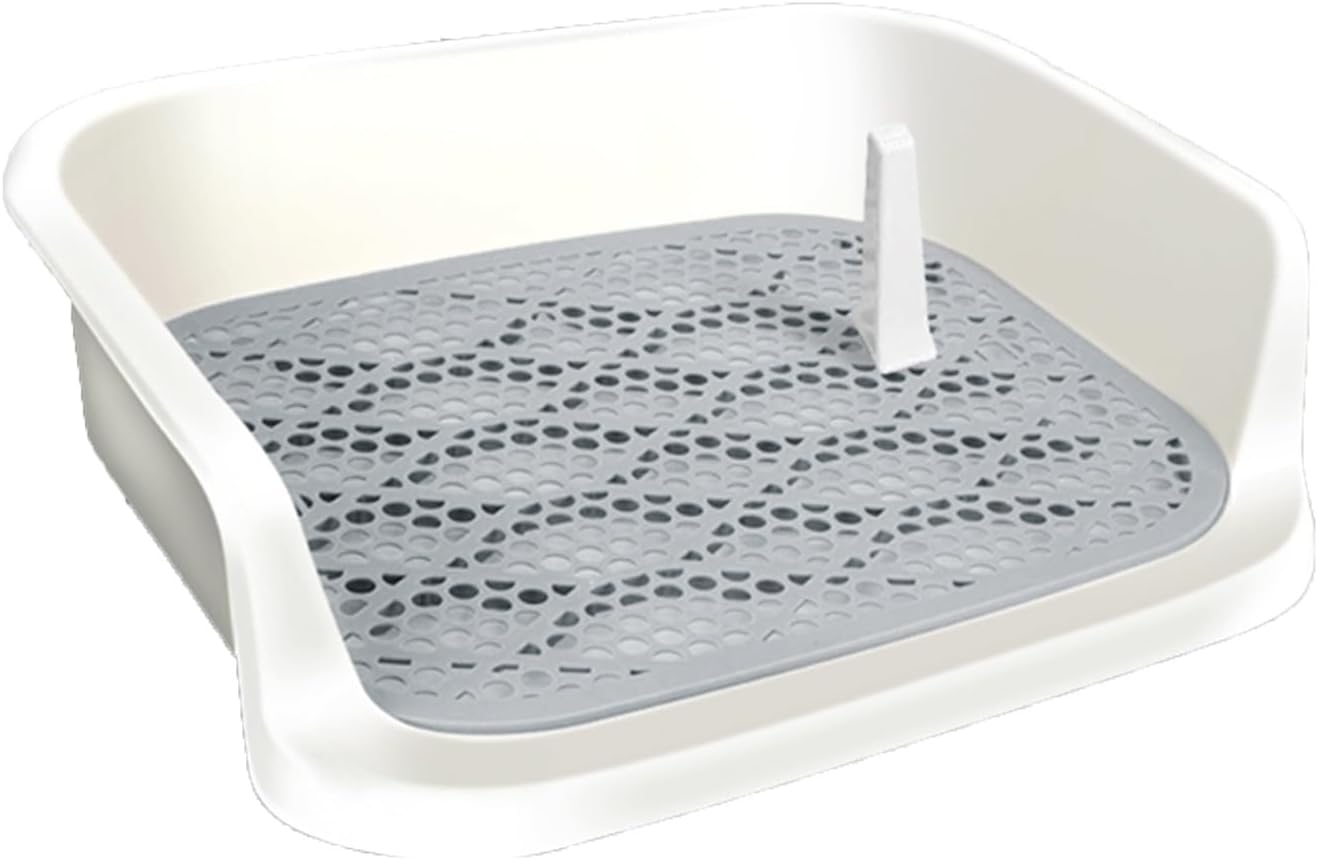 Detachable Dog Enclosure Potty with Urinary Guide Post Dog Toilet Easy to Clean Portable Pet Potty Large Space Training Dog Tray Suitable for Small and Medium-sized Dogs Fixed Point Toileting(Gray)