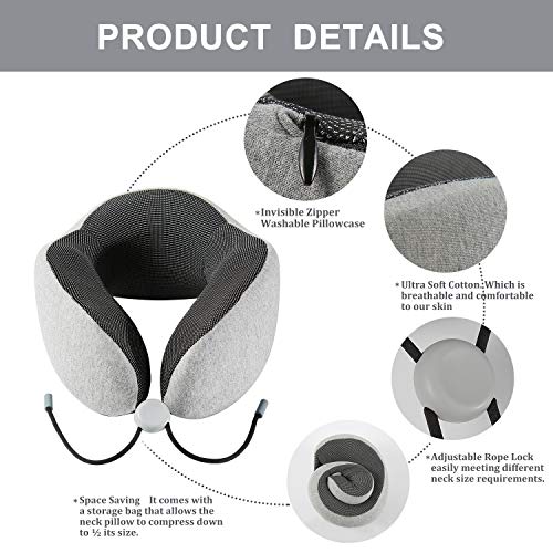 Renook Travel pillow-100% Pure Memory Foam Neck Pillow. - Thumbnail 5
