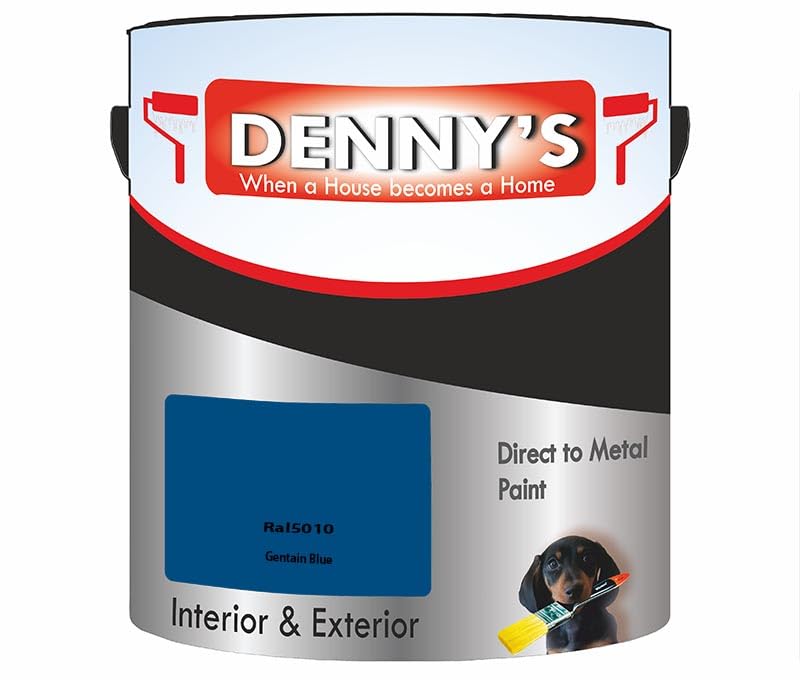 SCOOBYS PAINTS BACK IN THE MIX Direct to Rust Metal Paint, Quick-Drying, Durable Anti-Rust Coating, Interior & Exterior, Perfect for Metal Surfaces, Fences, Gates, Railings, No Primer (Gentain Blue)