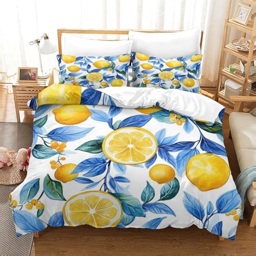 Housse de couette anti-plis en microfibre résistante parure de lit 135x200 - 3