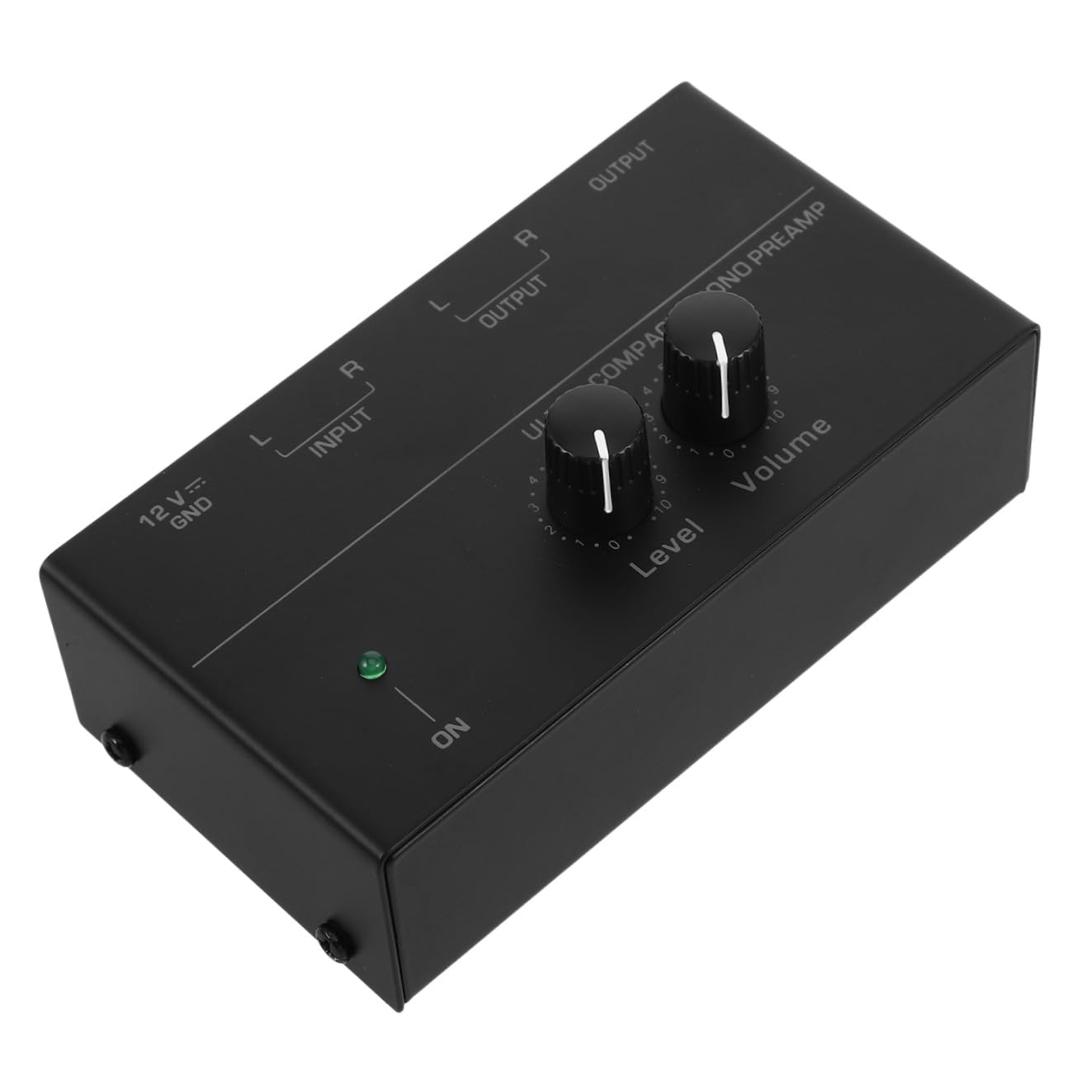 Mipcase Preamplificador de Fono Metálico para Tocadiscos Preamplificador de Audio Estéreo Control de Volumen para Sistema de Componente de Audio Uso Sala de Estar