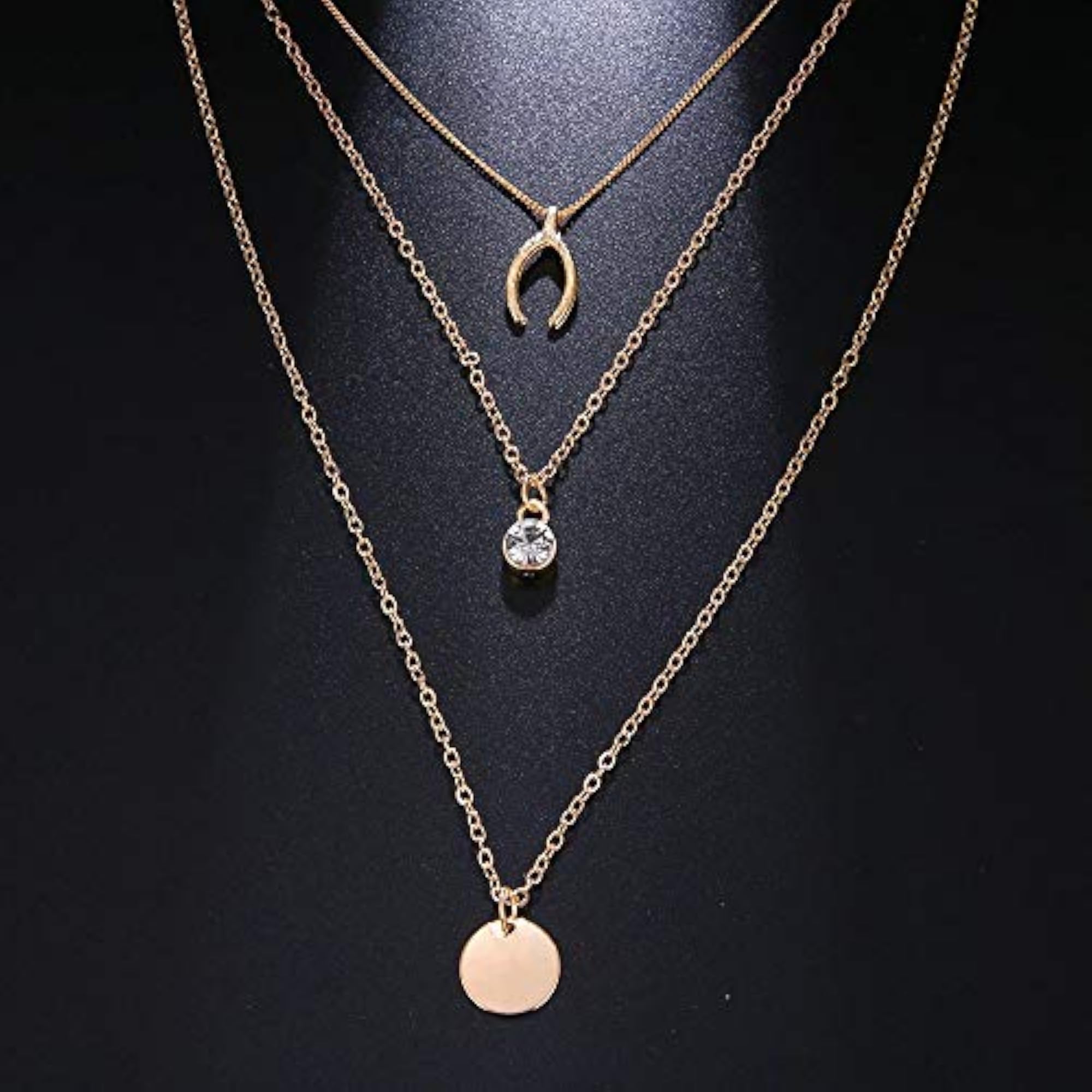 Multilayer CZ Western Neck Chain Necklace (244np)